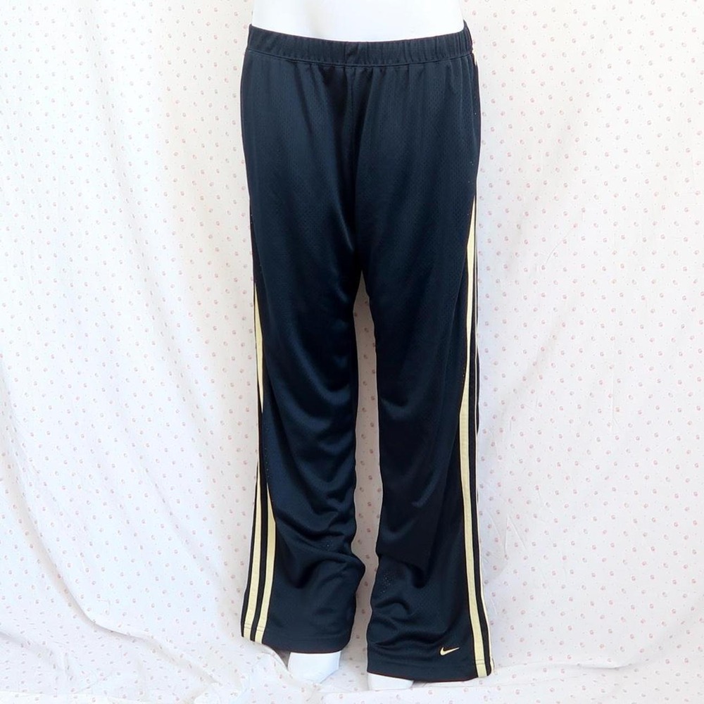 vintage y2k nike black track pants cream stripe
